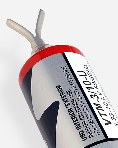 Sofamel VTM-3/10-U IEC high resolution voltage detector body close-up showing model label, indoor/outdoor use markings, and red probe tip for medium voltage detection Gallery Image
